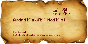 Andráskó Noémi névjegykártya